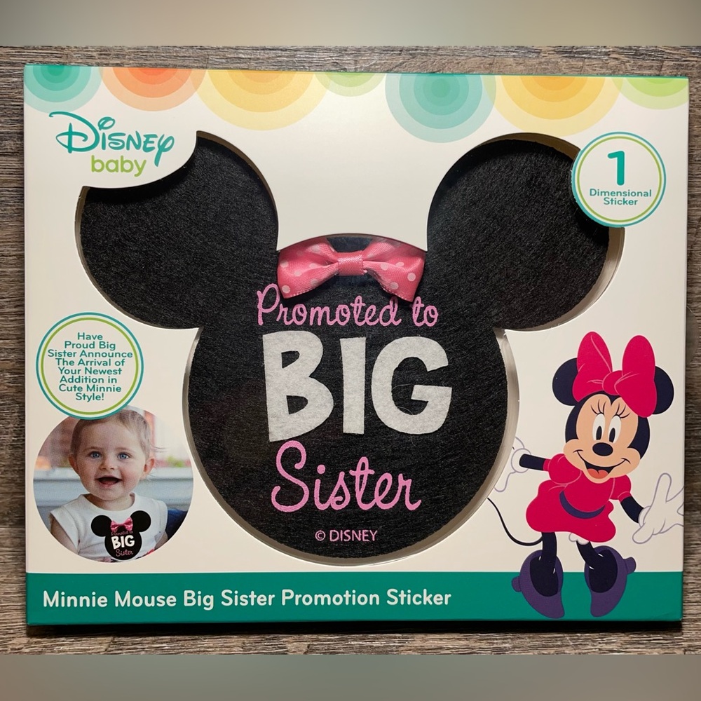 NEW~Disney Baby~Minnie Mouse~Big Sister “Promotion & Announcement” Sticker